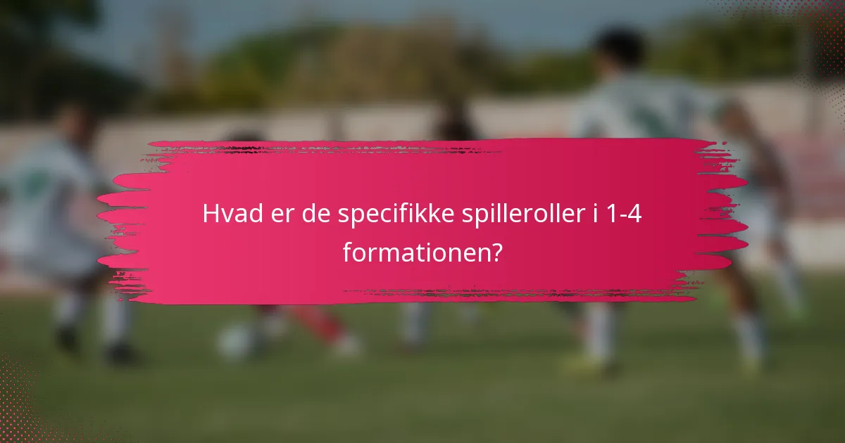 Hvad er de specifikke spilleroller i 1-4 formationen?