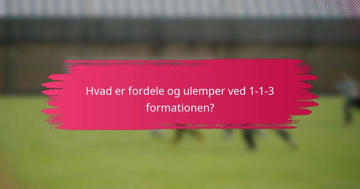 Hvad er fordele og ulemper ved 1-1-3 formationen?