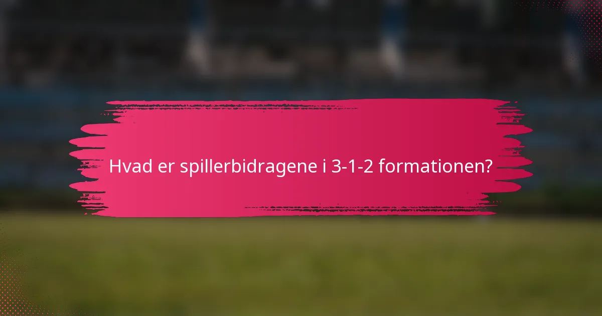Hvad er spillerbidragene i 3-1-2 formationen?