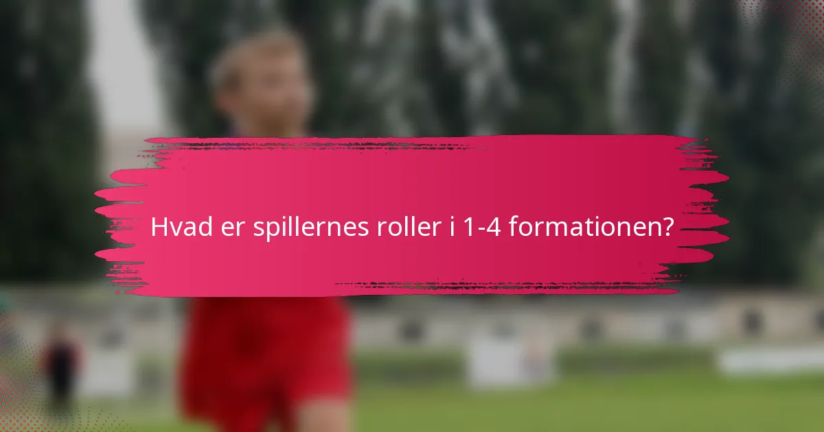 Hvad er spillernes roller i 1-4 formationen?