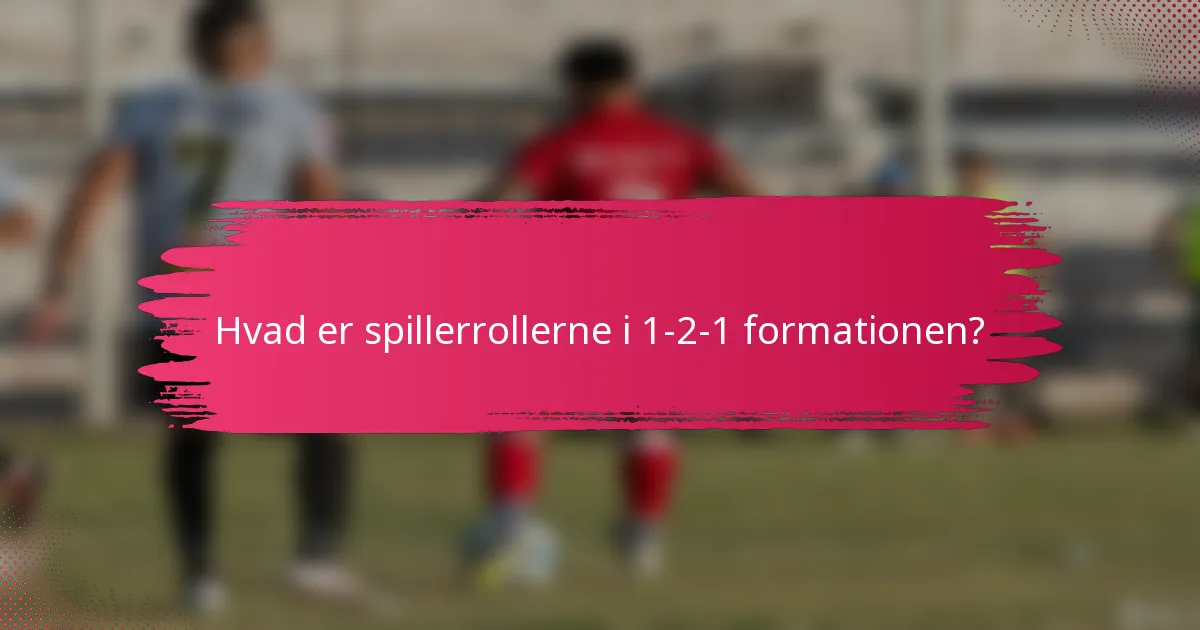 Hvad er spillerrollerne i 1-2-1 formationen?